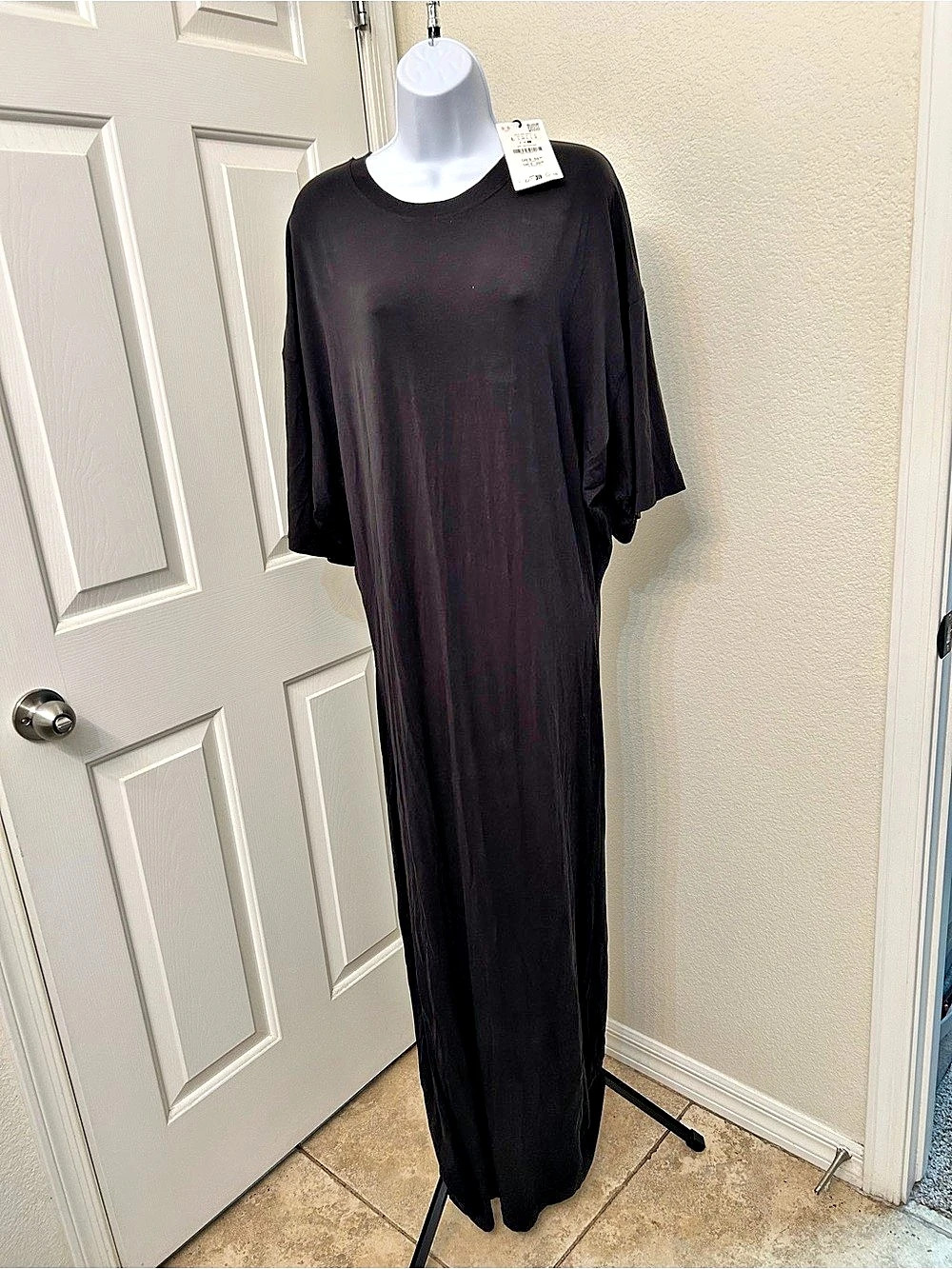 ZARA Black Maxi Dress Size Large NWT